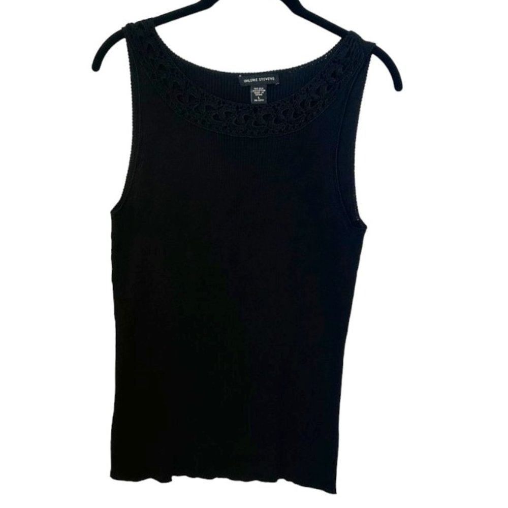 Valerie Stevens Silk Ribbed Sweater Tank Top size L